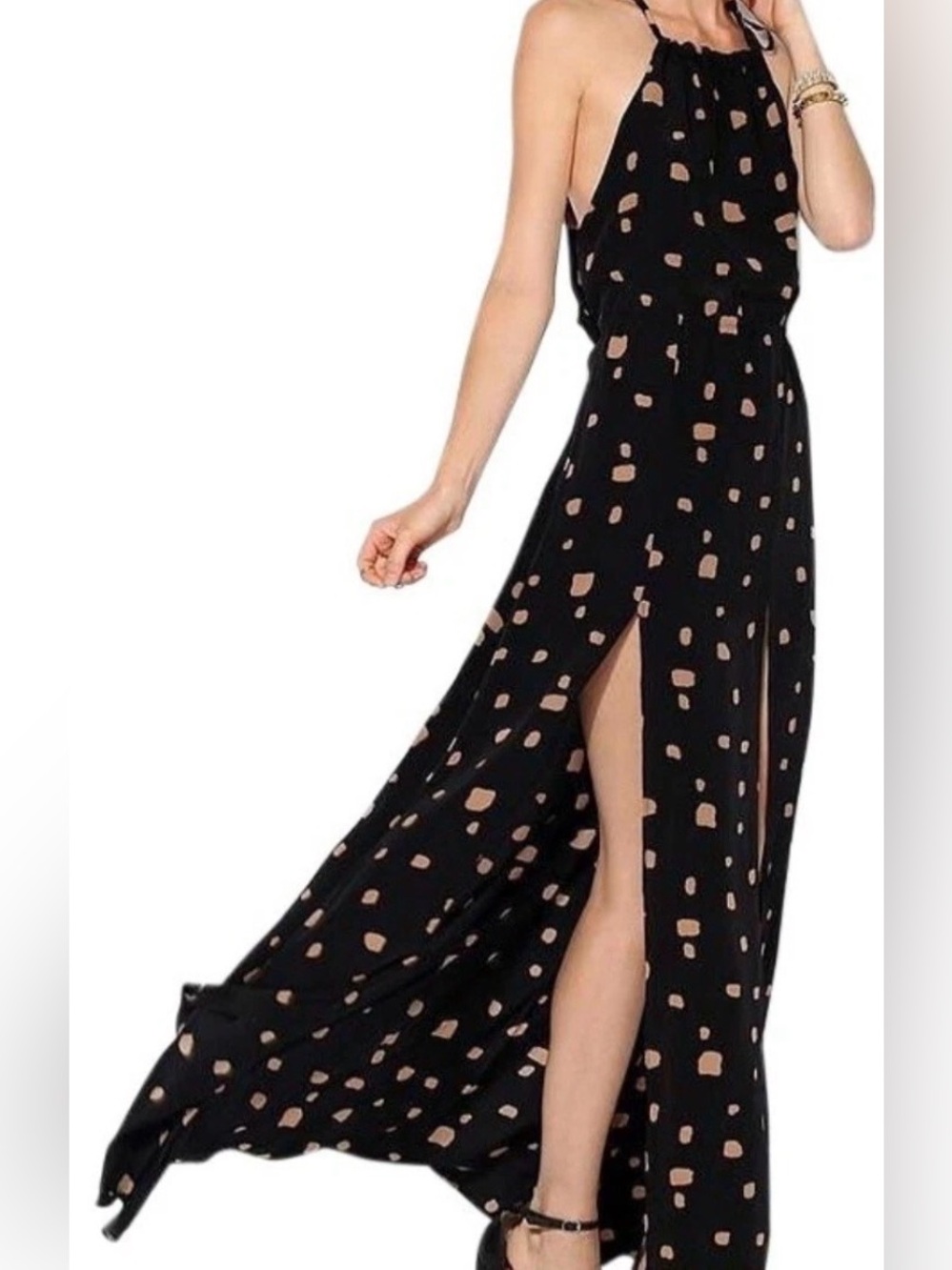 RARE SILK STONE COLD FOX PRINTED GOWN CULT GAIA LPA FOR LOVE LEMONS MAJORELLE